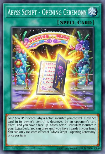 Abyss Script - Opening Ceremony Super Rare DESO-EN024 Destiny Soldiers Yugioh card