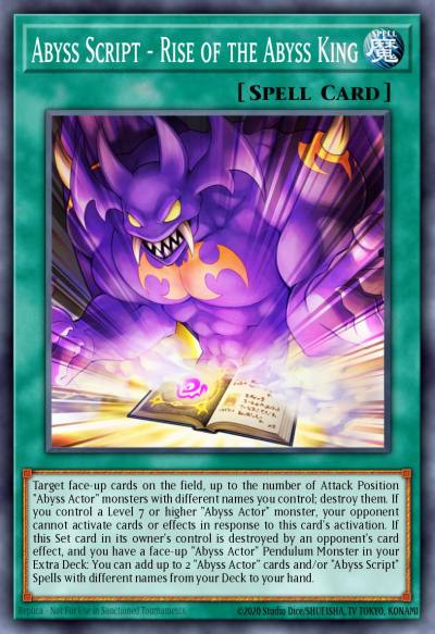 Abyss Script - Rise of the Abyss King Secret Rare DESO-EN027 Destiny Soldiers Yugioh card