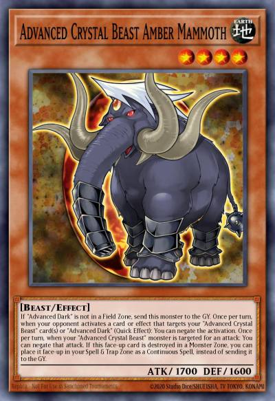 Advanced Crystal Beast Amber Mammoth Secret Rare BLCR-EN014 Battles of Legend Crystal Revenge Yugioh card