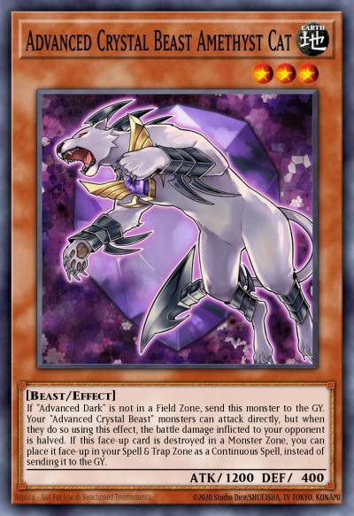 Advanced Crystal Beast Amethyst Cat Secret Rare BLCR-EN011 Battles of Legend Crystal Revenge Yugioh card