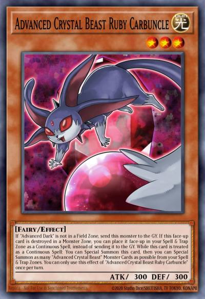 Advanced Crystal Beast Ruby Carbuncle Secret Rare BLCR-EN010 Battles of Legend Crystal Revenge Yugioh card