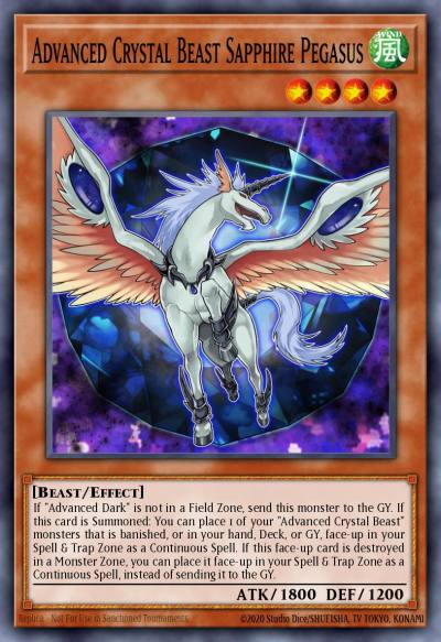 Advanced Crystal Beast Sapphire Pegasus Secret Rare BLCR-EN015 Battles of Legend Crystal Revenge Yugioh card