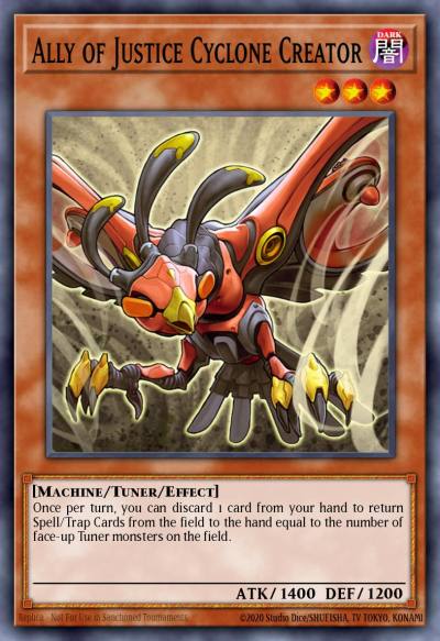 Ally of Justice Cyclone Creator Secret Rare DREV-EN092 Duelist Revolution Yugioh card