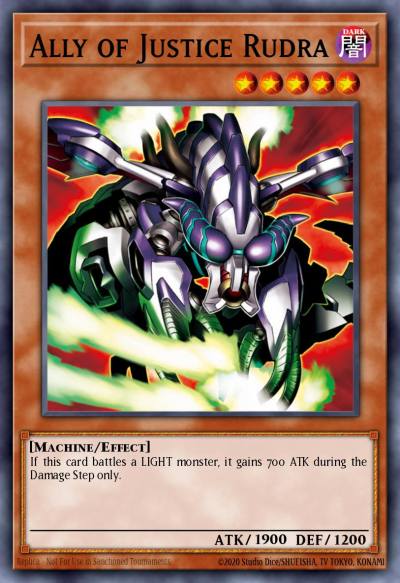 Ally of Justice Rudra Duel Terminal Normal Parallel Rare DT01-EN025 Duel Terminal 1 Yugioh card