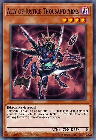 Ally of Justice Thousand Arms Duel Terminal Normal Parallel Rare DT01-EN078 Duel Terminal 1 Yugioh card