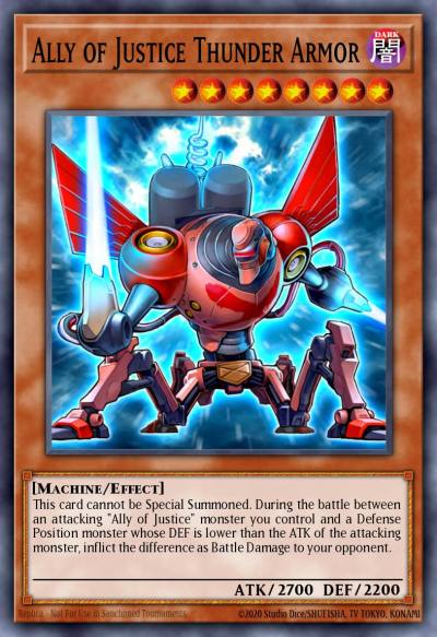 Ally of Justice Thunder Armor Duel Terminal Rare Parallel Rare DT02-EN027 Duel Terminal 2 Yugioh card