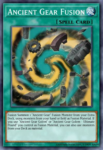 Ancient Gear Fusion Ultra Rare LED2-EN032 Legendary Duelists Ancient Millennium Yugioh card