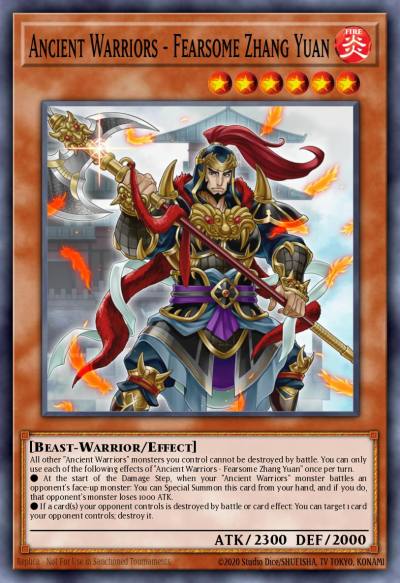 Ancient Warriors - Fearsome Zhang Yuan Common ETCO-EN021 Eternity Code Yugioh card