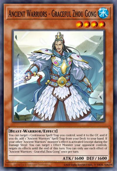 Ancient Warriors - Graceful Zhou Gong Rare IGAS-EN009 Ignition Assault Yugioh card