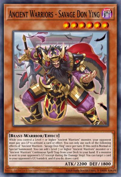 Ancient Warriors - Savage Don Ying Common DIFO-EN024 Dimension Force Yugioh card