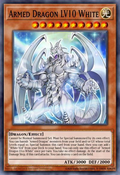 Armed Dragon LV10 White Rare MP22-EN005 2022 Tin of the Pharaohs Gods Yugioh card