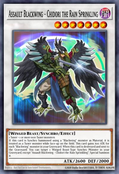 Assault Blackwing - Chidori the Rain Sprinkling Super Rare SHVI-EN051 Shining Victories Yugioh card