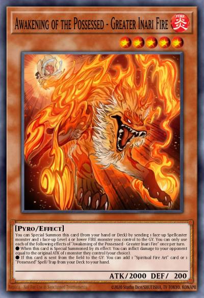 Awakening of the Possessed - Greater Inari Fire Ultra Rare CH02-EN018 THE CHRONICLES DECK: Spirit Charmers (All-Foil Edition) Yugioh card