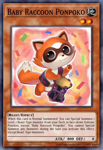 Baby Raccoon Ponpoko Common MP14-EN136 2014 Mega-Tin Mega Pack Yugioh card