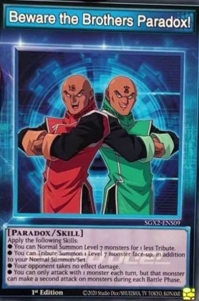 Beware the Brothers Paradox Common SGX2-ENS09 Speed Duel GX Midterm Paradox Yugioh card