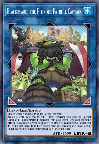 Blackbeard the Plunder Patroll Captain Secret Rare BLCR-EN094 Battles of Legend Crystal Revenge Yugioh card