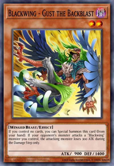 Blackwing - Gust the Backblast Common DP11-EN009 Duelist Pack Crow Yugioh card