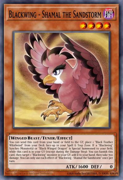 Blackwing - Shamal the Sandstorm Prismatic Secret Rare MP23-EN153 25th Anniversary Tin Dueling Heroes Mega Pack Yugioh card