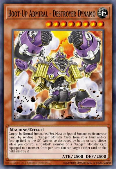 Boot-Up Admiral - Destroyer Dynamo Secret Rare FIGA-EN002 Fists of the Gadgets Yugioh card
