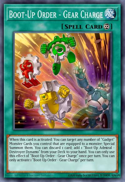 Boot-Up Order - Gear Charge Super Rare FIGA-EN003 Fists of the Gadgets Yugioh card
