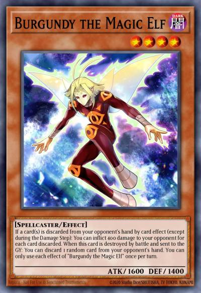 Burgundy the Magic Elf Rare MZMU-EN045 Maze of Muertos Yugioh card
