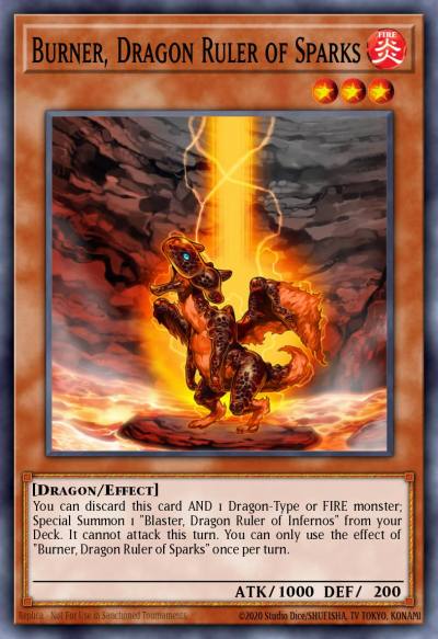 Burner Dragon Ruler of Sparks Secret Rare BLMM-EN123 Battles of Legend Monster Mayhem Yugioh card