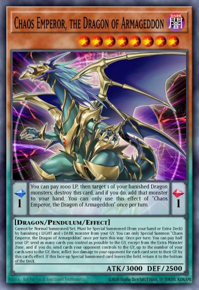 Chaos Emperor the Dragon of Armageddon Secret Rare BLAR-EN051 Battles of Legend Armageddon Yugioh card