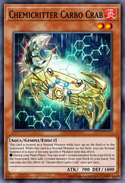 Chemicritter Carbo Crab Common INOV-EN024 Invasion Vengeance Yugioh card