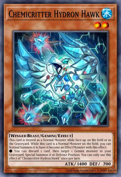 Chemicritter Hydron Hawk Common INOV-EN023 Invasion Vengeance Yugioh card
