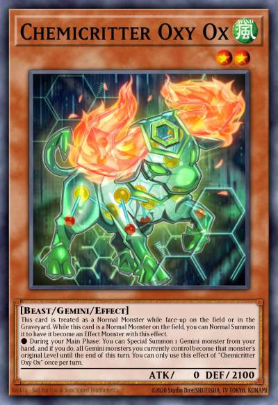 Chemicritter Oxy Ox Common INOV-EN025 Invasion Vengeance Yugioh card