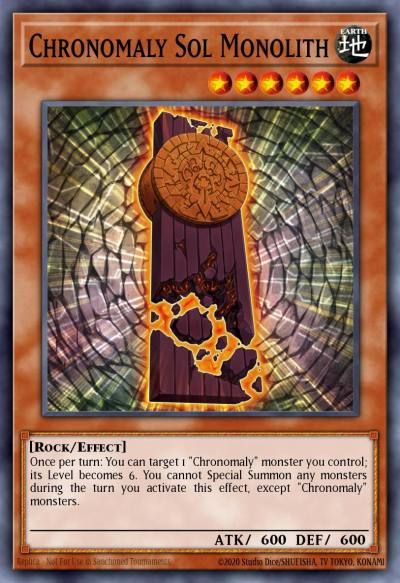 Chronomaly Sol Monolith Super Rare NUMH-EN004 Number Hunters Yugioh card