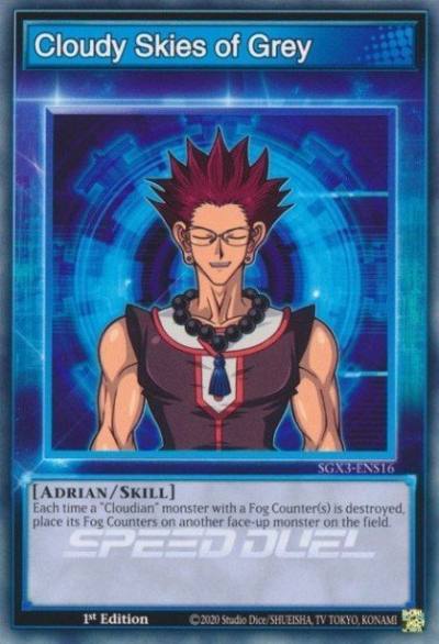 Cloudy Skies of Grey Common SGX3-ENS16 Speed Duel GX Duelists of Shadows Yugioh card
