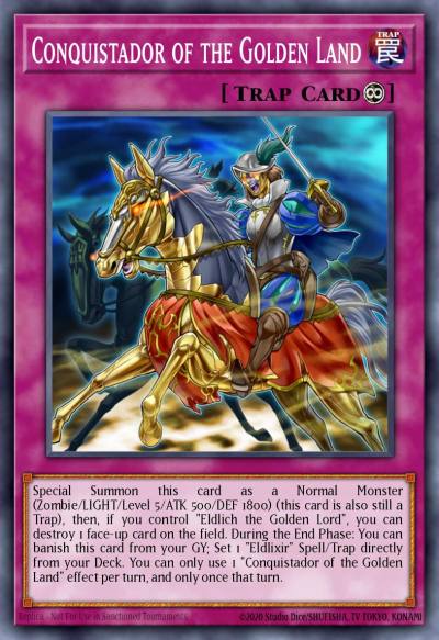 Conquistador of the Golden Land Premium Gold Rare MGED-EN054 Maximum Gold El Dorado Yugioh card