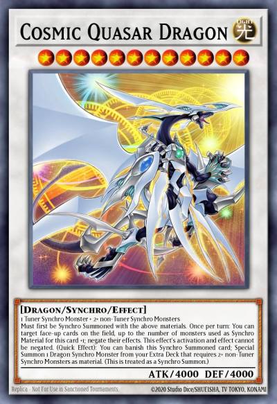 Cosmic Quasar Dragon Quarter Century Secret Rare DUNE-EN037 Duelist Nexus Yugioh card