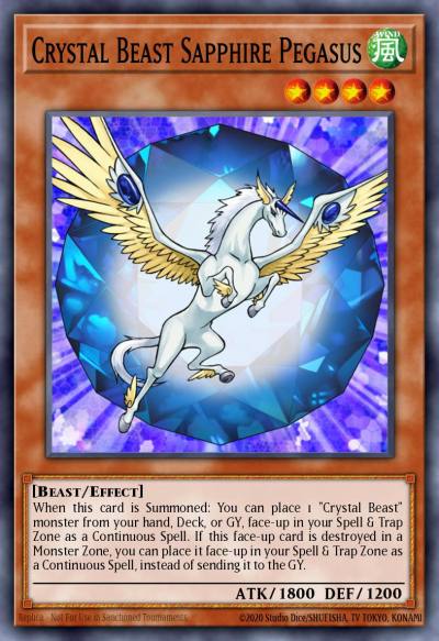 Crystal Beast Sapphire Pegasus Ultra Rare BLCR-EN053 Battles of Legend Crystal Revenge Yugioh card