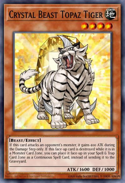 Crystal Beast Topaz Tiger Ultra Rare BLCR-EN050 Battles of Legend Crystal Revenge Yugioh card