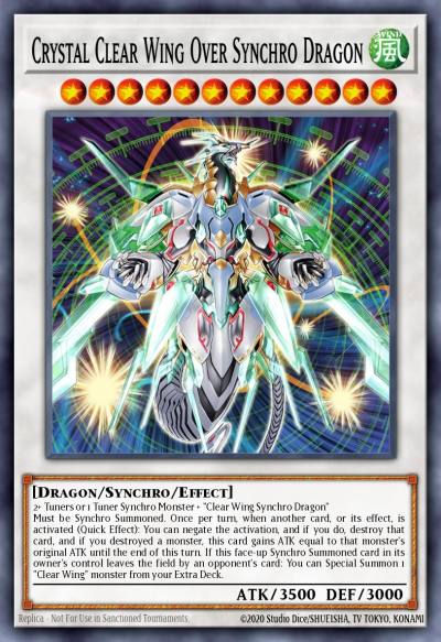 Crystal Clear Wing Over Synchro Dragon Quarter Century Secret Rare SUDA-EN039 Supreme Darkness Yugioh card