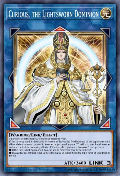Curious the Lightsworn Dominion Super Rare EXFO-EN091 Extreme Force Yugioh card