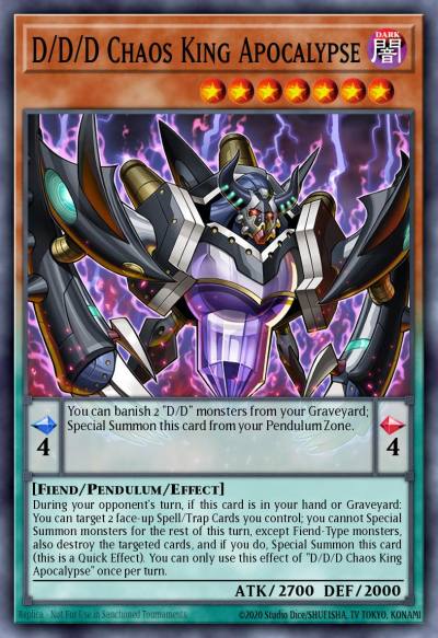 D/D/D Chaos King Apocalypse Ultra Rare SDPD-EN001 Pendulum Domination Structure Deck Yugioh card