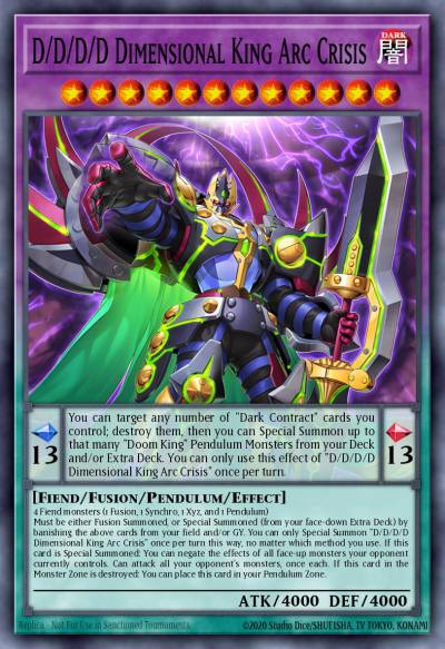 D/D/D/D Dimensional King Arc Crisis Starlight Rare DOOD-EN035 Doom of Dimensions Yugioh card