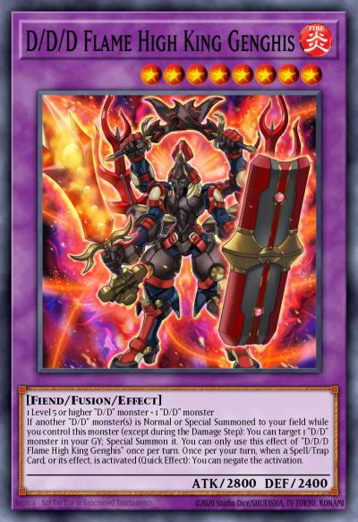 D/D/D Flame High King Genghis Super Rare MP19-EN229 2019 Gold Sarcophagus Tin Mega Pack Yugioh card