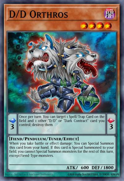 D/D Orthros Super Rare SDPD-EN004 Pendulum Domination Structure Deck Yugioh card