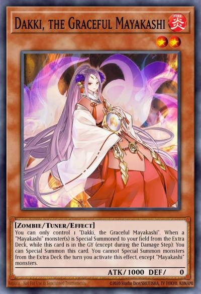 Dakki the Graceful Mayakashi Secret Rare HISU-EN027 Hidden Summoners Yugioh card