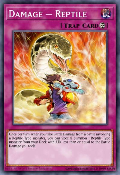 Damage = Reptile Rare ANGU-EN058 Ancient Guardians Yugioh card