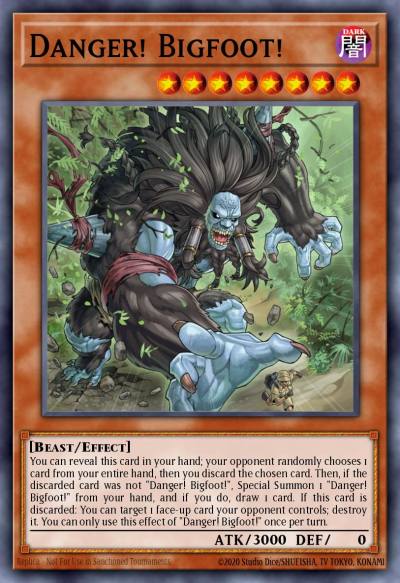 Danger Bigfoot Ultra Rare MP19-EN136 2019 Gold Sarcophagus Tin Mega Pack Yugioh card
