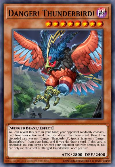Danger Thunderbird Ultra Rare MP19-EN217 2019 Gold Sarcophagus Tin Mega Pack Yugioh card