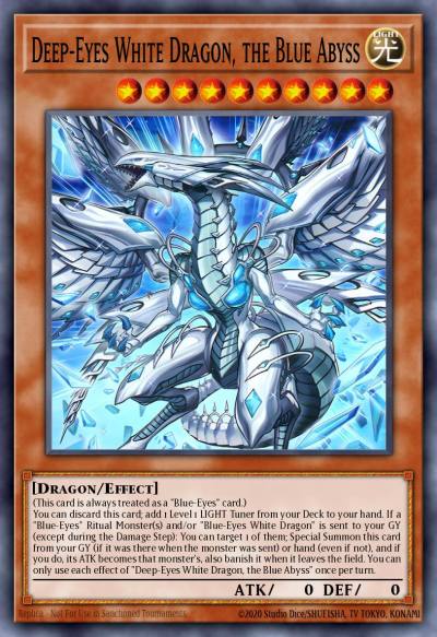 Deep-Eyes White Dragon, the Blue Abyss Grand Master Rare MAMS-EN002 Magnificent Maestros Yugioh card