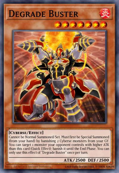 Degrade Buster Super Rare FLOD-EN005 Flames of Destruction Yugioh card