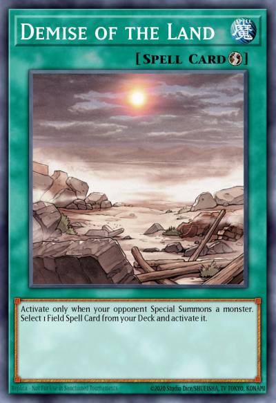 Demise of the Land Common LODT-EN047 Light of Destruction Yugioh card