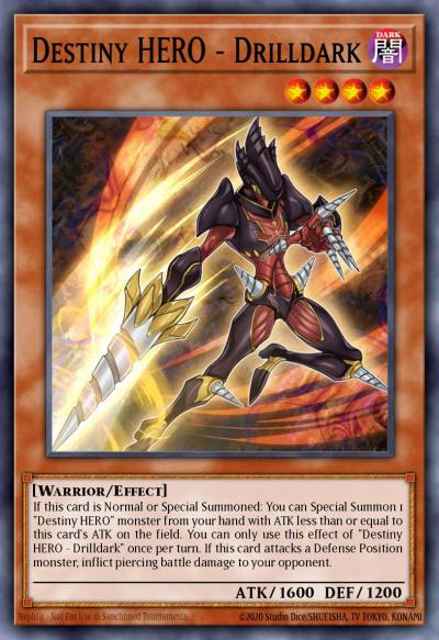 Destiny HERO - Drilldark Super Rare DESO-EN001 Destiny Soldiers Yugioh card